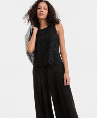 Women's Sleeveless Lace Knit Top