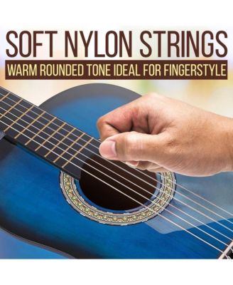 36'' -Inch 6-String Classic Guitar - 3/4 Size Scale Guitar with Digital Tuner & Accessory Kit, (Blue burst