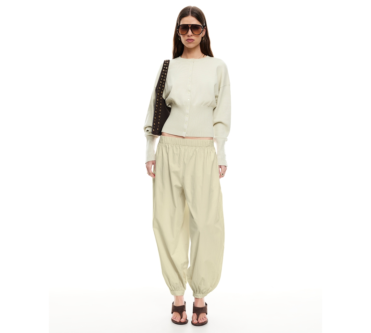 Lioness Women's Sundown Crewneck Cardigan Sweater In Animal Print