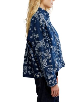 Women's Opal Swing Printed Denim Button-Front Jacket