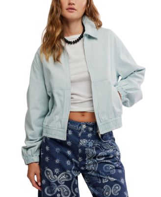 Free People - Women's Birdie Denim Collared Neck Jacket