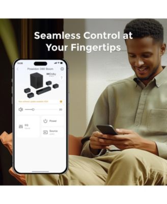 Poseidon D80 Boom 7.1 Channel Sound bar with Dolby Atmos, Surround sound system for tv, 500W - Black