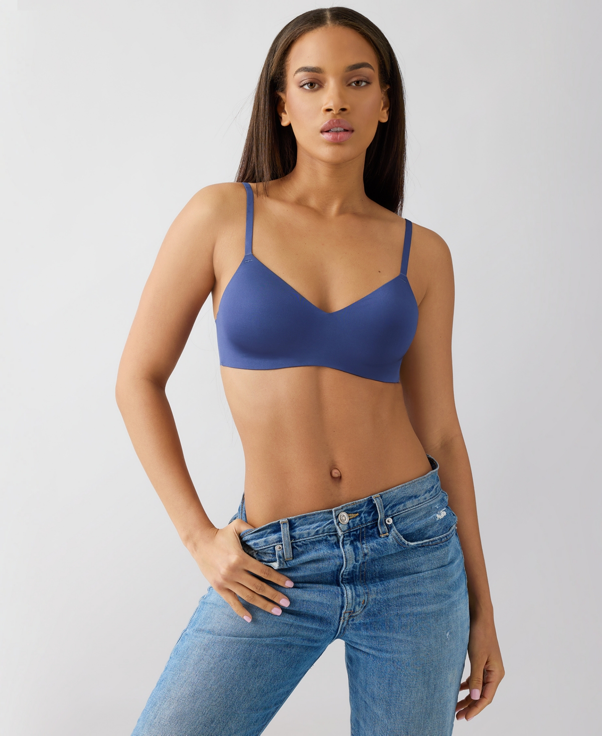 B.tempt'd By Wacoal Women's Spotlight Wire-free Contour T-shirt Bra, 956293 In Blue