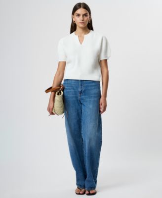 Women's Remy Collared V-Neck Top