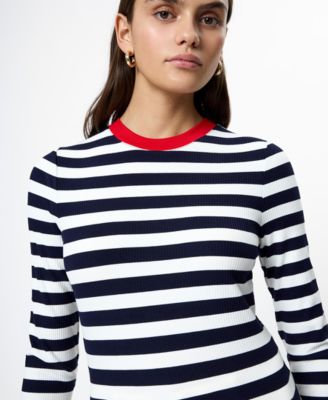 French Connection Women's Crewneck Long-Sleeve Top