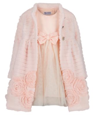 Baby Girls' Fit and Flare Dress and Long-Sleeve Coat, 2-Piece Set