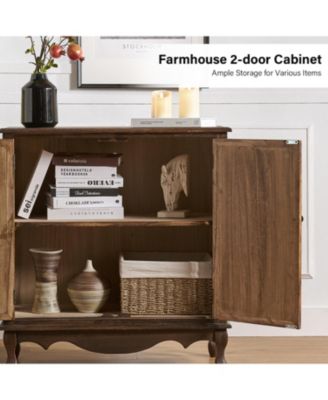 Farmhouse Pallantium 34" Tall 2-door Accent Cabinet with Adjustable Legs