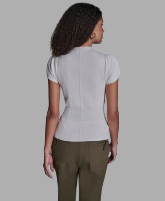 Women's Tulip Sleeve Cinch Waist Pull-On Top