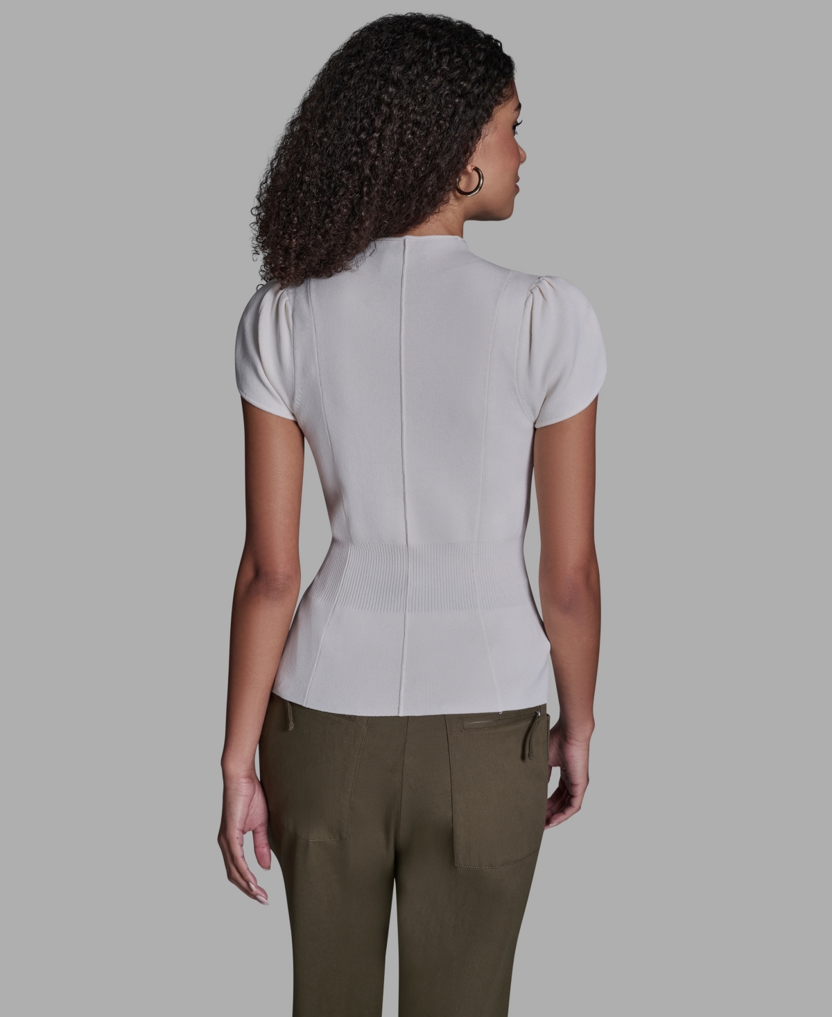 Bcbg Women's Tulip Sleeve Cinch Waist Pull-On Top