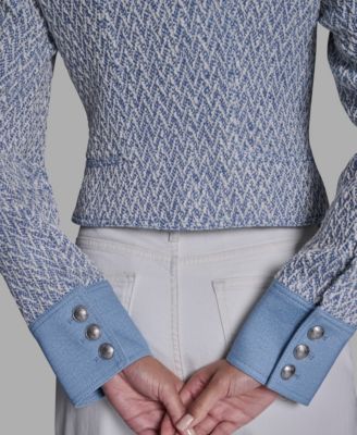 Women's Chambray Collared Long-Sleeve Jacket