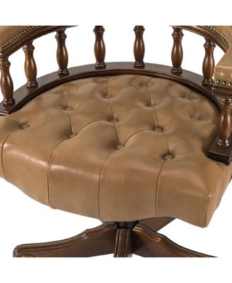 Viktor Traditional Genuine Leather Executive Chair with Nailhead Trims