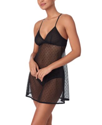 Women's Heart Mesh Babydoll Chemise