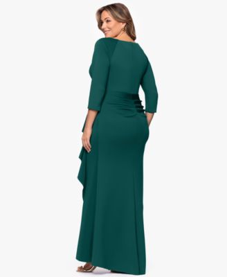 Plus Size V-Neck 3/4-Sleeve Dress