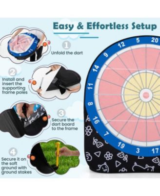Large Dart Board for Kids with 4 Kick Balls