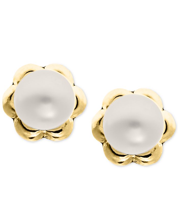 Macy's - Children's Cultured Freshwater Pearl (4mm) Flower Stud Earrings in 14k Gold