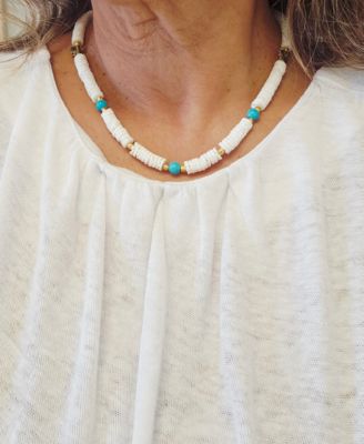 Porus Necklace with Faux Turquiose Stone