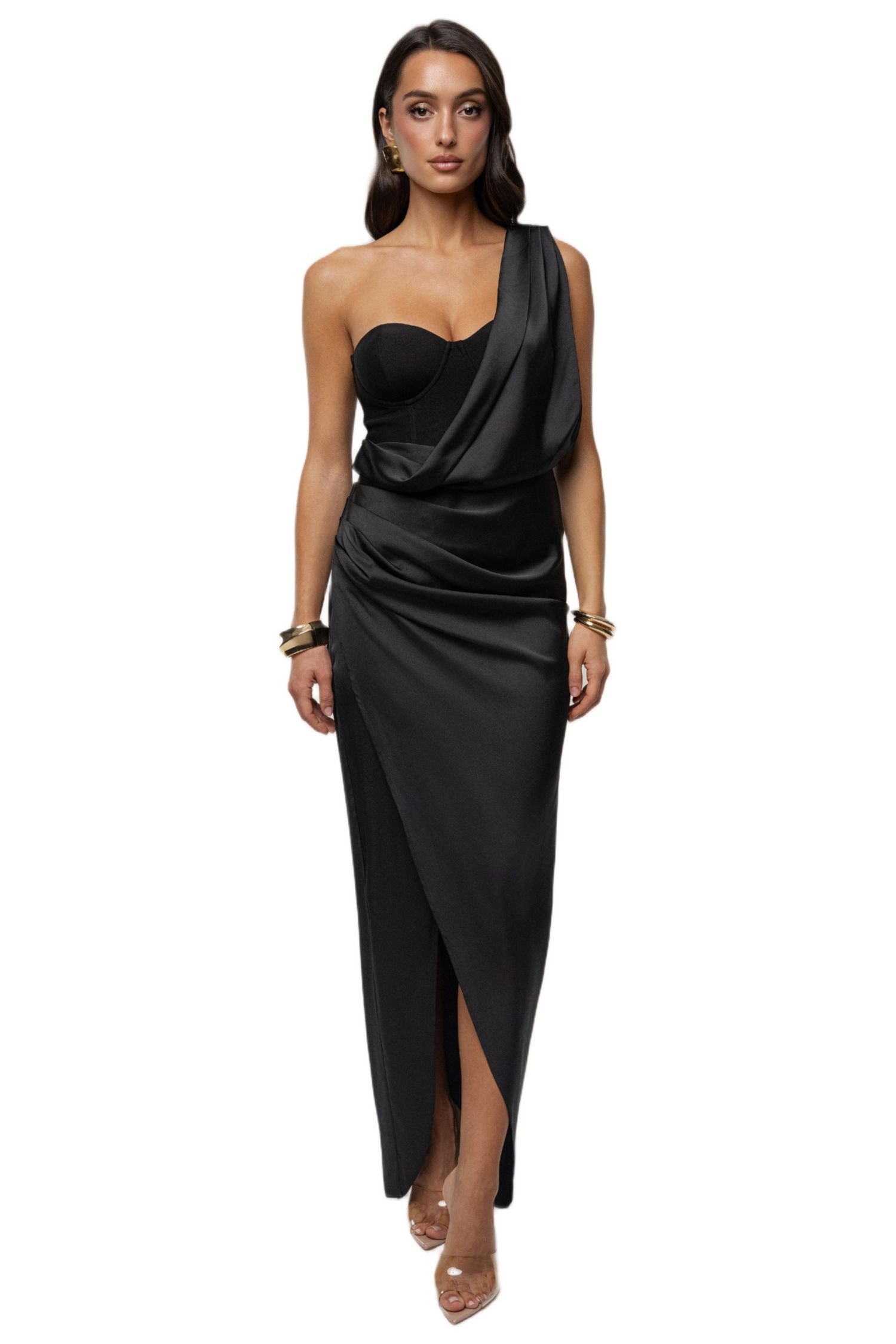 Women's Draped Radiance Maxi Dress