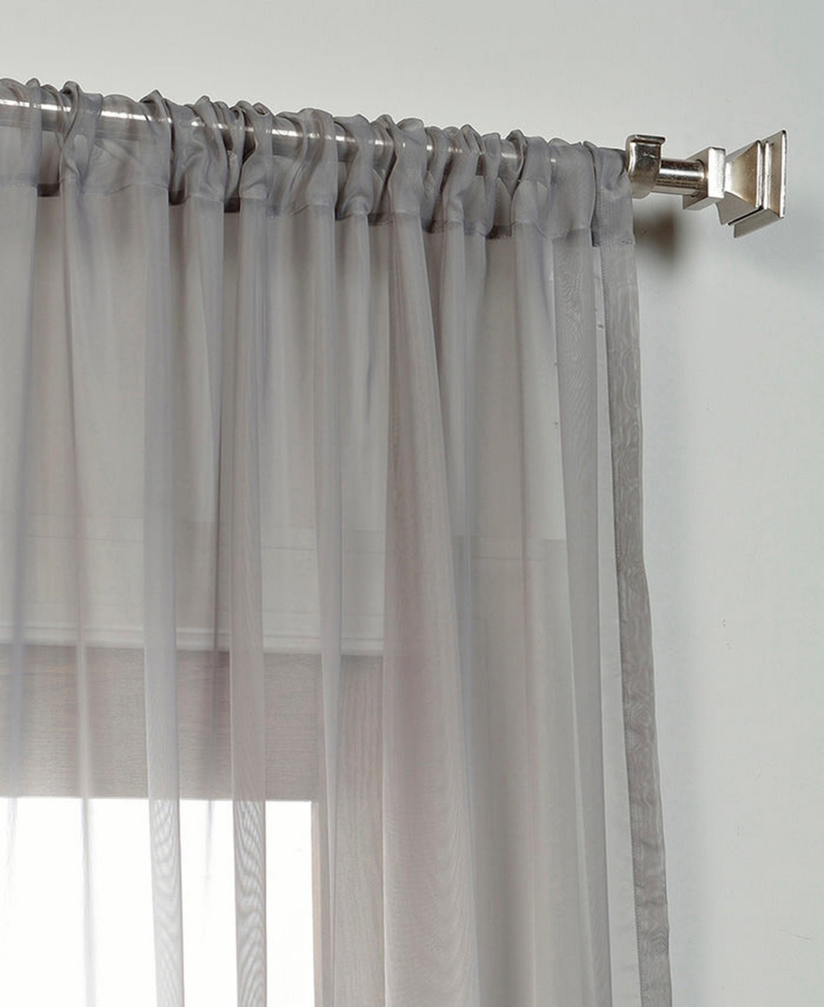 Half Price Drapes Solid Off White Sheer Curtain Pair (2 Panels