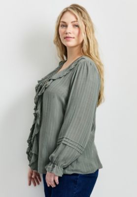 Women's Plus Size Ruffle Love Shirt