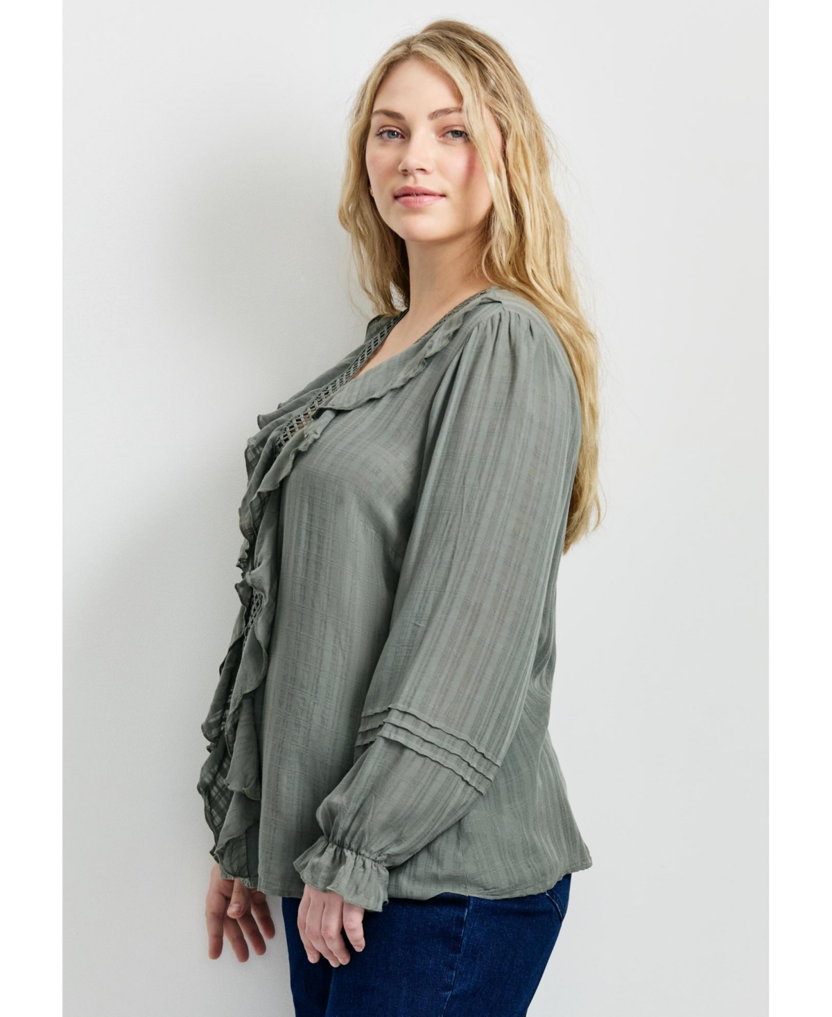 Avenue Women's Plus Ruffle Love Shirt