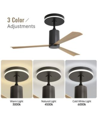 52-inch Modern Minimalist Black 3-Blade Ceiling Fans with Remote Control and Timing Function
