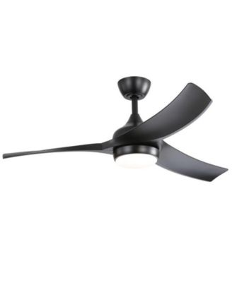 52-inch Modern Black Standard 3-Blade Ceiling Fan With Remote and Led Light