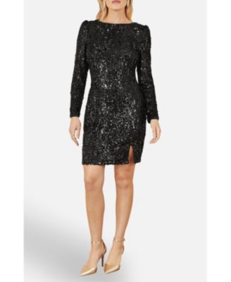 Women's Sequin Long Sleeve Fitted Dress