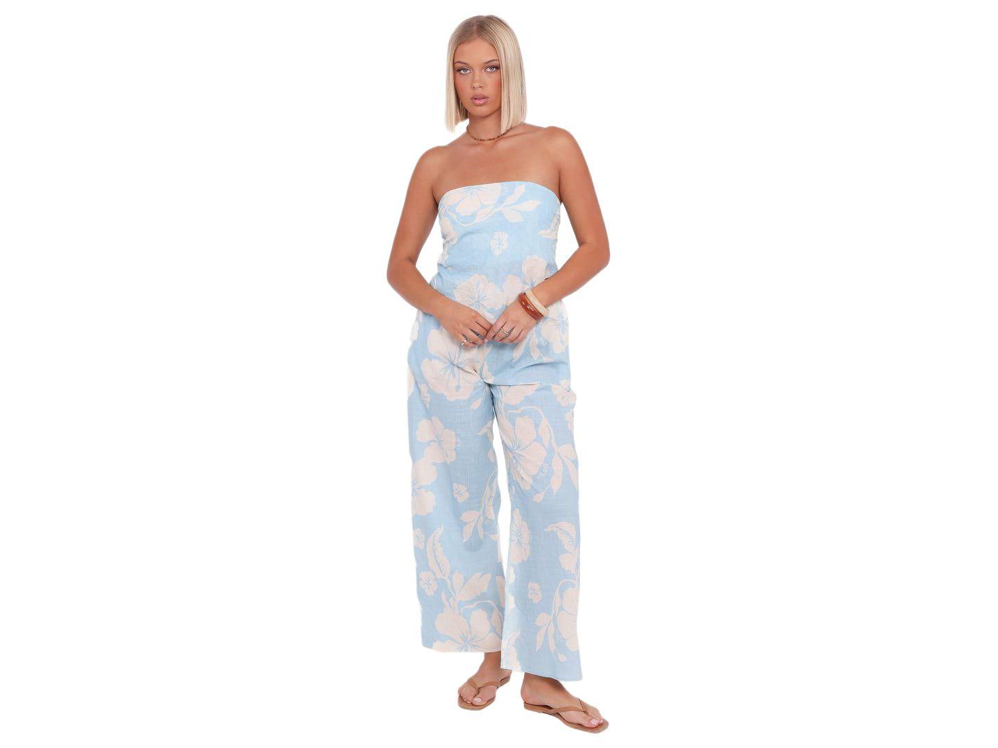 Женские брюки Petal and Pup Lourdes Wide Leg - Blue Hibiscus, цвет: Bluehibiscus — фото 2