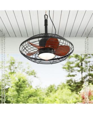 20-inch Modern Black 5-Blade Flush Mount Ceiling Fan with Remote control and timing functions