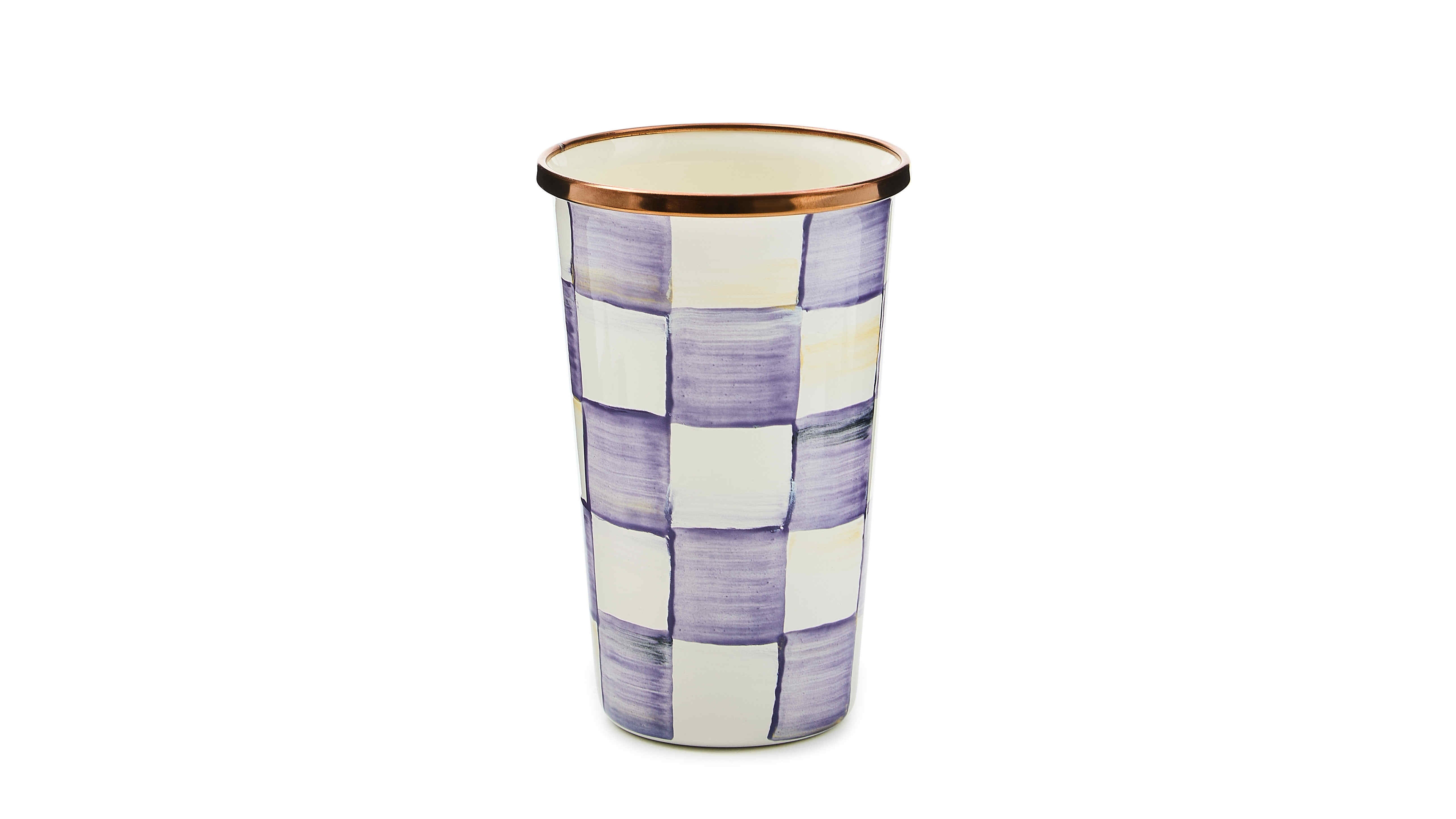MacKenzie-Childs Violet Check Tumbler