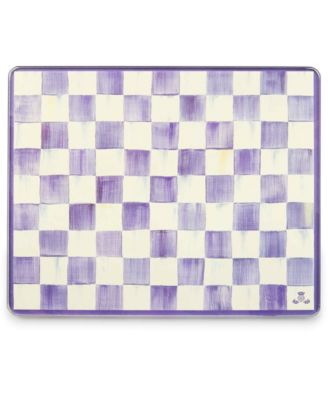 Set of 2 Violet Check Glass Cutting Boards