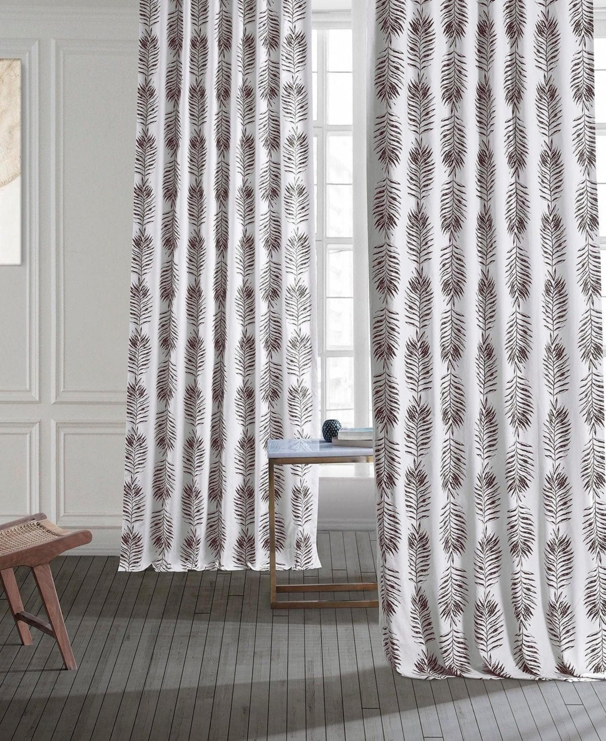 Half Price Drapes Sago Floral Printed Cotton Room Darkening Curtain