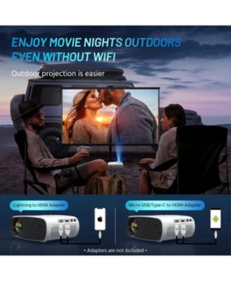 Mini Projector for iPhone, ELEPHAS 2024 Upgraded 1080P HD Projector, 8000L Portable Projector with Tripod and Carry Bag, Movie Projector Compatible with Android/iOS/Windows/TV Stick/HDMI/USB