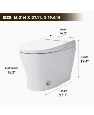 Heated Seat Dual Flush Smart Bathroom Fixture With Night Light, Foot Sensor Flush, Blackout Flush