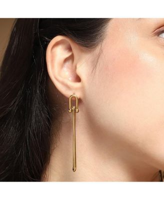 Women's The Paperclip Drop Earrings - California Gold