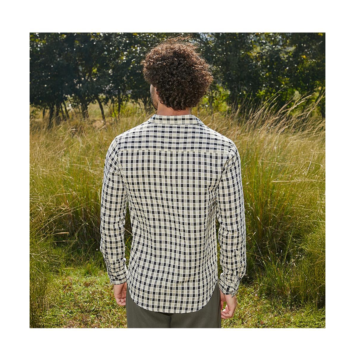 Campus Sutra Men's Navy Blue & Cream White Glen Check Shirt