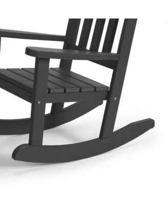 3-Piece Kids Outdoor Rocking Chairs Set With Kids Square Side Table