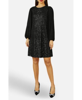 Women's Velvet Sequin Tunic Dress