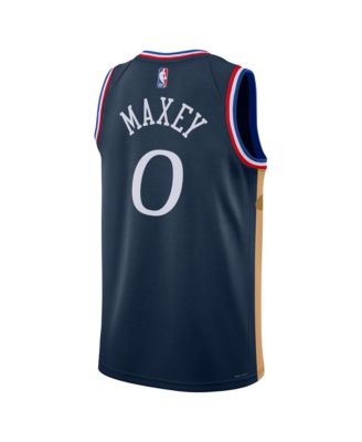 Men's and Women's Tyrese Maxey Navy Philadelphia 76ers 2025/26 City Edition Swingman Jersey