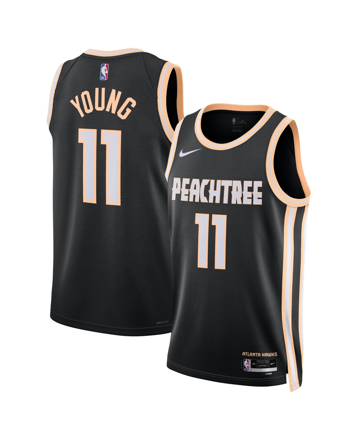 Nike Men's and Women's Trae Young Black Atlanta Hawks 2025/26 City Edition Swingman Jersey