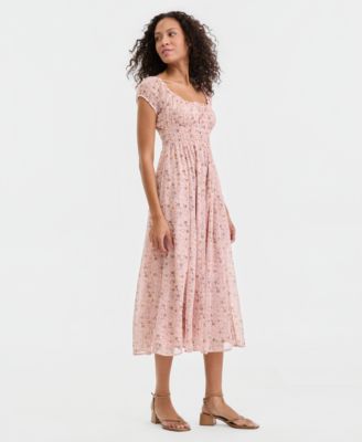 Women's Smocked Floral Midi Dress