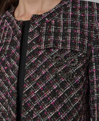 Women's Crewneck Padded Tweed Jacket