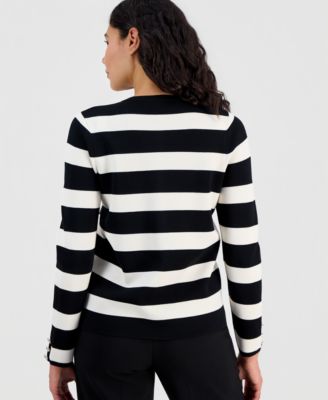 Women's Stripe Kissing-Front Cardigan