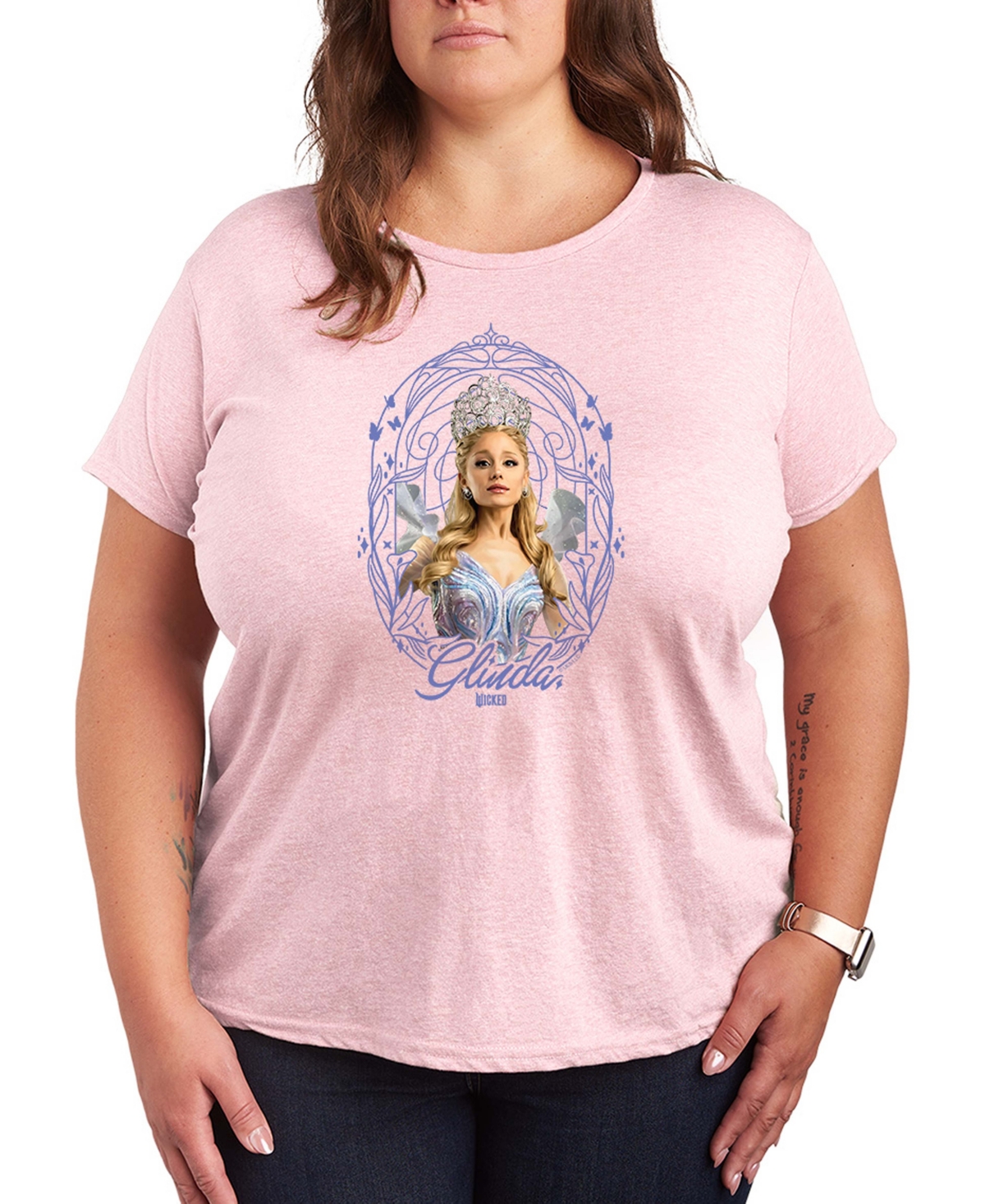 Hybrid Apparel Plus Size Short Sleeve Graphic T-shirt In Pink