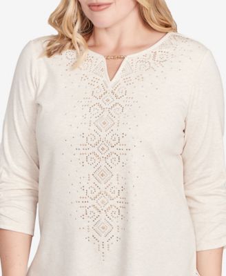 Petite Urban Legend Center Embellished Top