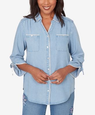 Alfred Dunner - Petite Hilton Head 3/4-Sleeve Shirt