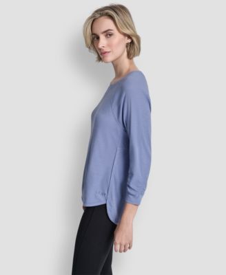 Women's Mini Slub Waffle Three-Quarter-Sleeve T-Shirt