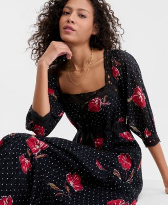 Women's Morning Meadows Cotton Maxi Dress