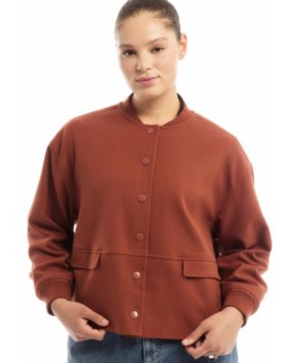 Women's June + Vie Cropped Bomber Jacket
