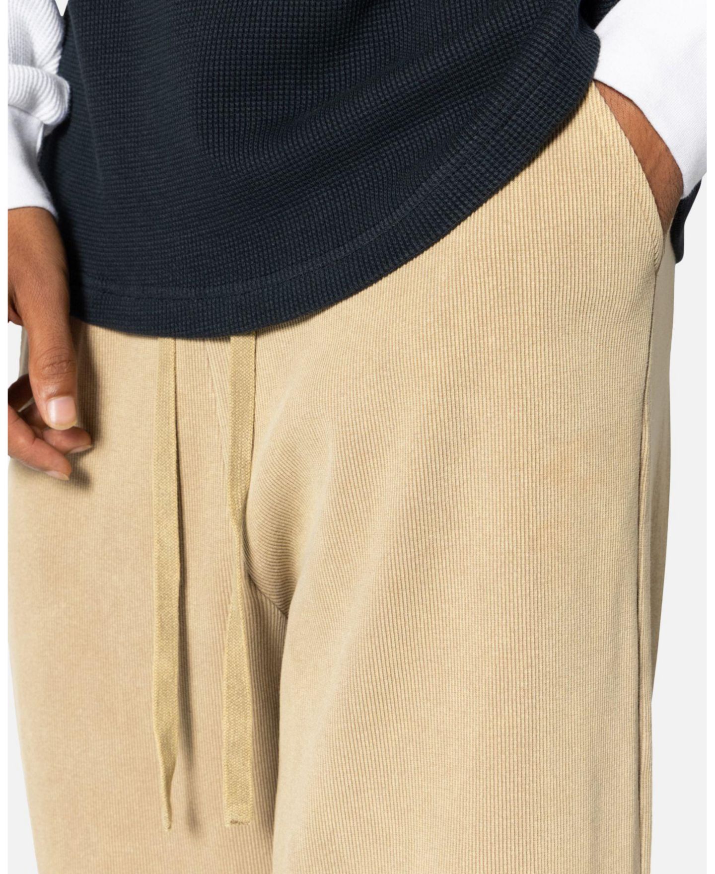 Мужские брюки mnml Ribbed Slinky Sweatpants, цвет: Бежевый — фото 4